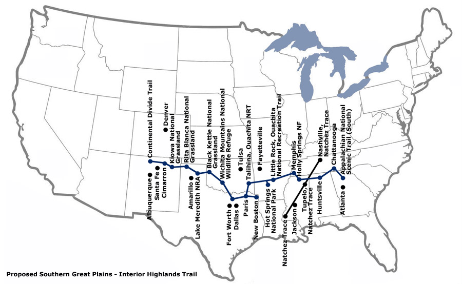 Proposed Southern Great Plains - Interior Highlands Trail