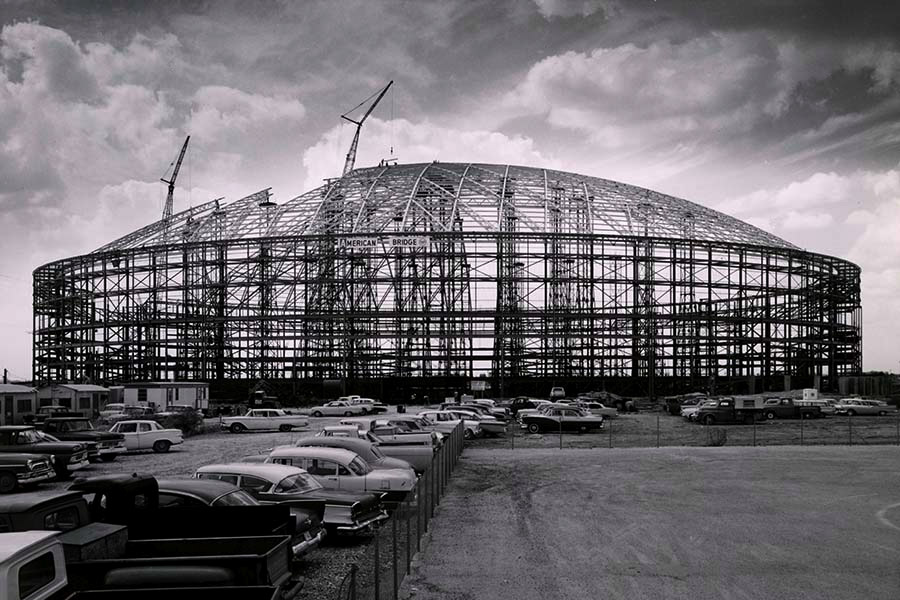 The Astrodome under construction in 1964